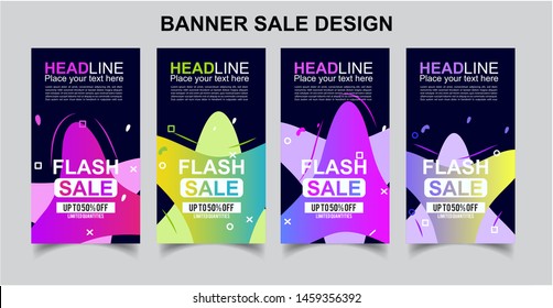 Vektor Modern Fluid For Flash Sale Banners Design . Discount Banner Promotion Template