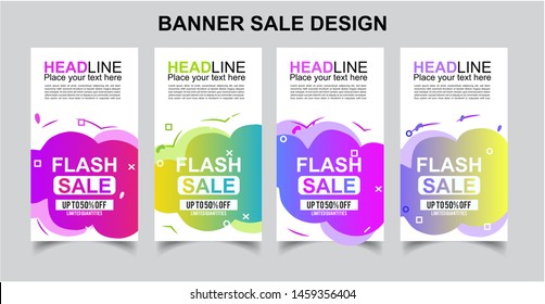 Vektor Modern Fluid For Flash Sale Banners Design . Discount Banner Promotion Template