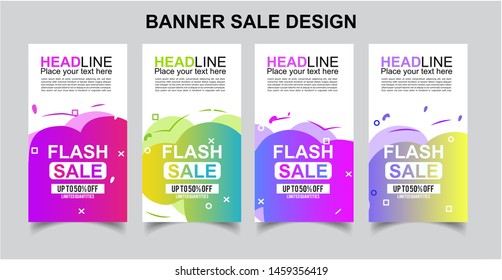 Vektor Modern Fluid For Flash Sale Banners Design . Discount Banner Promotion Template