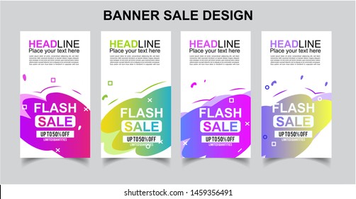 Vektor Modern Fluid For Flash Sale Banners Design . Discount Banner Promotion Template