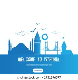 Vektor-Symbole der modernen Illustration Istanbul