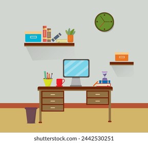 Vektor Office-Arbeitsbereich, einfache Darstellung