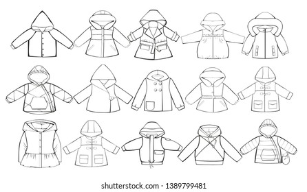vektor, outline drawing of jackets
