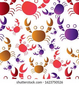 vektor pattern Crab silhouette gradien color