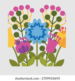 Vector Póster Icono de Plantilla Icono de logotipo Flor colorida 