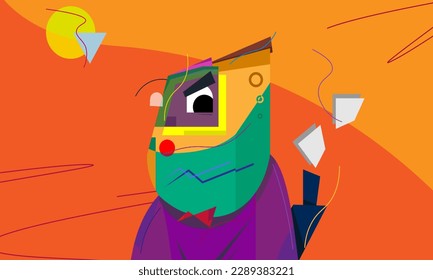 vektor potrait illustrator design, themes, templates, vektor abstract, capybara illustration.