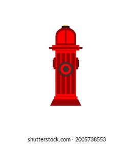 Vektor of a red hydrant on a white background, which is usually used as a source of water supply during a fire