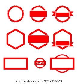 vektor red stamp any form, good for factory stamp, sosial media stamp,etc
