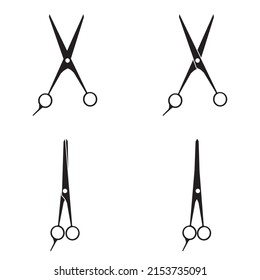 Vektor of scissors, artline, black and white, white background, barbershop, 