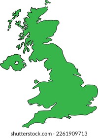 vektor sketch map of united kingdom