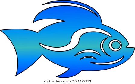 Vektor-Sticker eines blauen Fisches