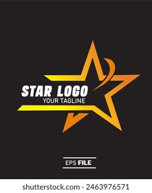 Vektor Stock Orange Star Logo Vorlage Light