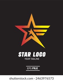 Vektor Stock Orange Star Logo Vorlage Light