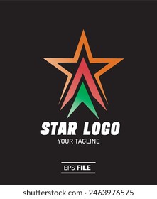 Vektor Stock Orange Star Logo Vorlage Light