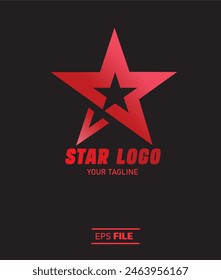 Vektor Stock Red Star Logo Vorlage Red Light