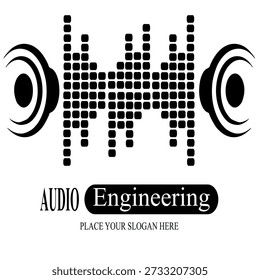 Vektor Stok Audio Engineering Logo Simple Music