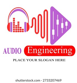 Vektor Stok Audio Engineering Logo Simple Music