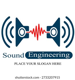 Vektor Stok Audio Engineering Logo Simple Music