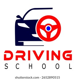 Vektor Stok Image vectorielle de direction logo de l'école de conduite automobile