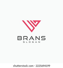 Icono de logotipo de la letra UG del triángulo geométrico de Vektor Stok