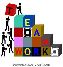 Vektor Stok Team Work Vector Logo Template This