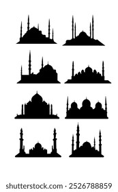 Vektor Stok Vector Illustration Muslim Mosque Silhouette