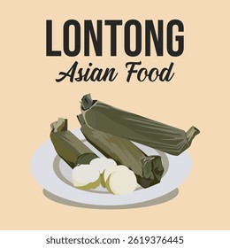 Vektor Stok Vector Lontong Largo Tamaño Tradicional Indonesio 