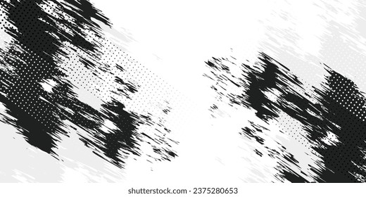 Vektor tekstur hitam dan putih kasar. Tekstur overlay tertekan. Latar belakang Grunge. Efek bertekstur abstrak. Ilustrasi Vektor