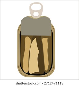 vektor Lata de forma rectangular Plantilla en blanco, vista superior,