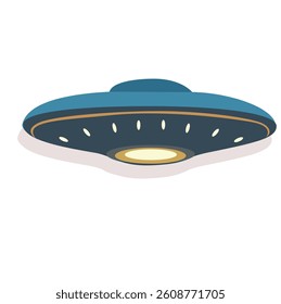 vektor UFO spaceship with light beam 