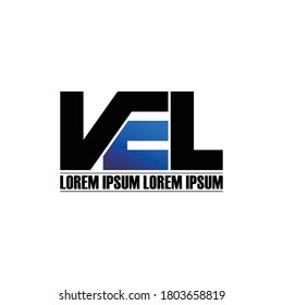 VEL letra monocalograma vector diseño