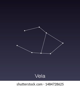 Vela constellation as it can be seen by the naked eye.