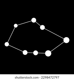 Vela constellation map. Vector illustration.