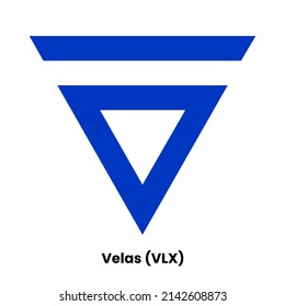 Velas crypto currency with symbol VLX. Crypto logo vector illustration for stickers, icon, badges, labels and emblem designs.