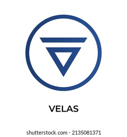 Velas Cryptocurrency coin icon. VLX coin symbol. Cryptocurrency vector icon. Flat Vector illustration - Vector