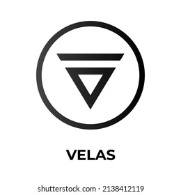 Velas Cryptocurrency coin icon. VLX coin symbol. Cryptocurrency vector icon. Flat Vector illustration - Vector