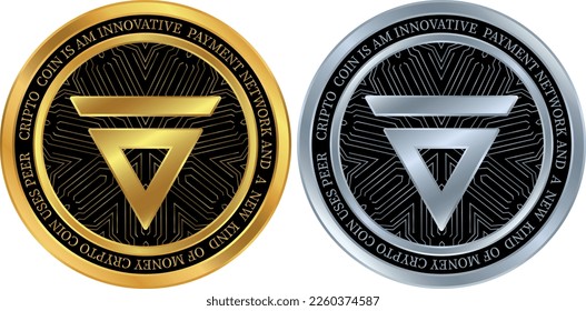 velas virtual currency logo. vector illustrations. 3d illustrations.