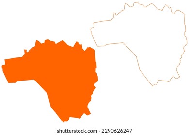 Veldhoven municipality (Kingdom of the Netherlands, Holland, North Brabant or Noord-Brabant province) map vector illustration, scribble sketch map
