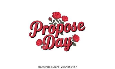 Velentine Day, Rose Day, Propose Day, Promise Day, Kiss  Text Letters Typography Written Design Art 