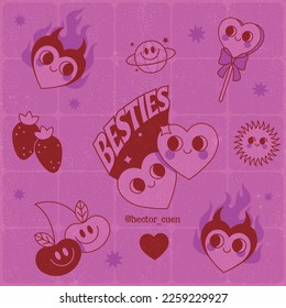 velentine's day card ilustration frienship love