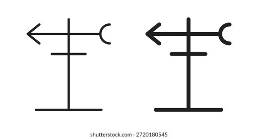 Icono de Veleta en diseño de línea. Sencillo Vector de iconos