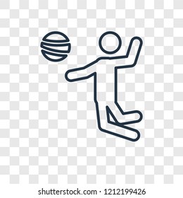 Velleyball concept vector linear icon isolated on transparent background, Velleyball concept transparency concept in outline style