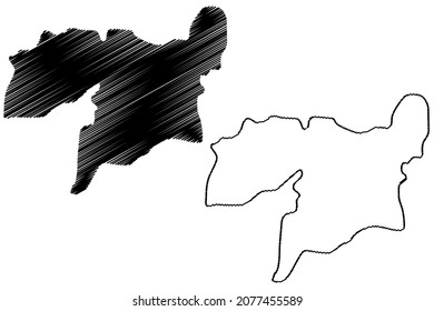 Vellore district (Tamil Nadu State, Republic of India) map vector illustration, scribble sketch Vellore map