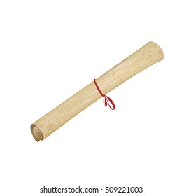 Vellum or papyrus opened scroll, vector background template for retro fashion design. Closeup