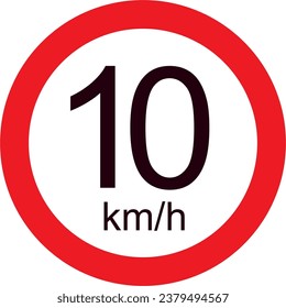 velocidad permitida en esta área, atención, caución, 10 km, autorización, erlaubte Geschwindigkeit in diesem Bereich, Vorsicht, Genehmigung 