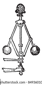 Velocimeter, vintage engraved illustration. Trousset encyclopedia (1886 - 1891).