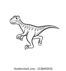 velociraptor cartoon illustration coloring book