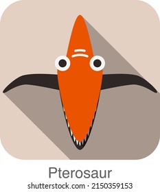 Velociraptor Dinosaur animal face flat design