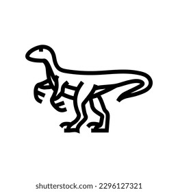 velociraptor dinosaur animal line icon vector. velociraptor dinosaur animal sign. isolated contour symbol black illustration