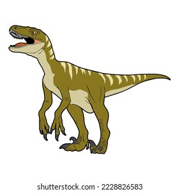 Velociraptor dinosaur calling its mate vector illustration 